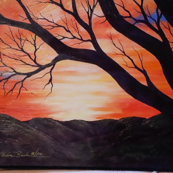 Giclée Textured Print On Wood Wall Hanging - Picture 8 of 8